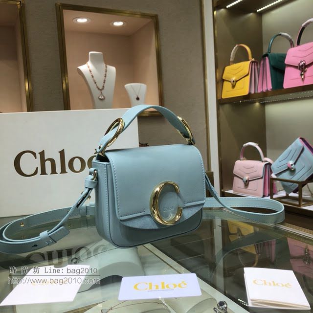 Chloe女包 克洛伊經典C bag小牛皮拼接麂皮包包 Chole手提肩背斜挎包  jjh1217